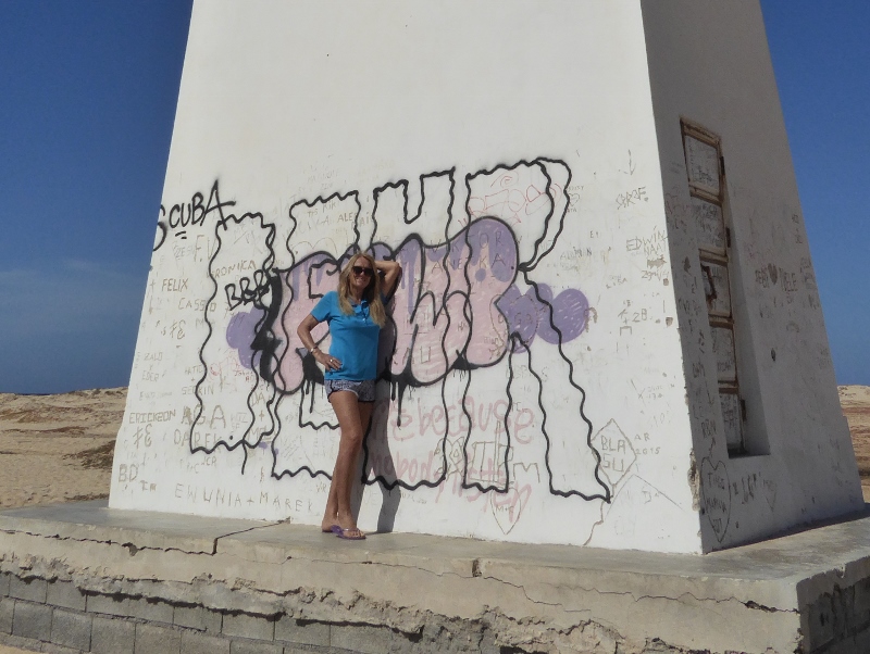 Graffiti am Leuchtturm Insel Sal