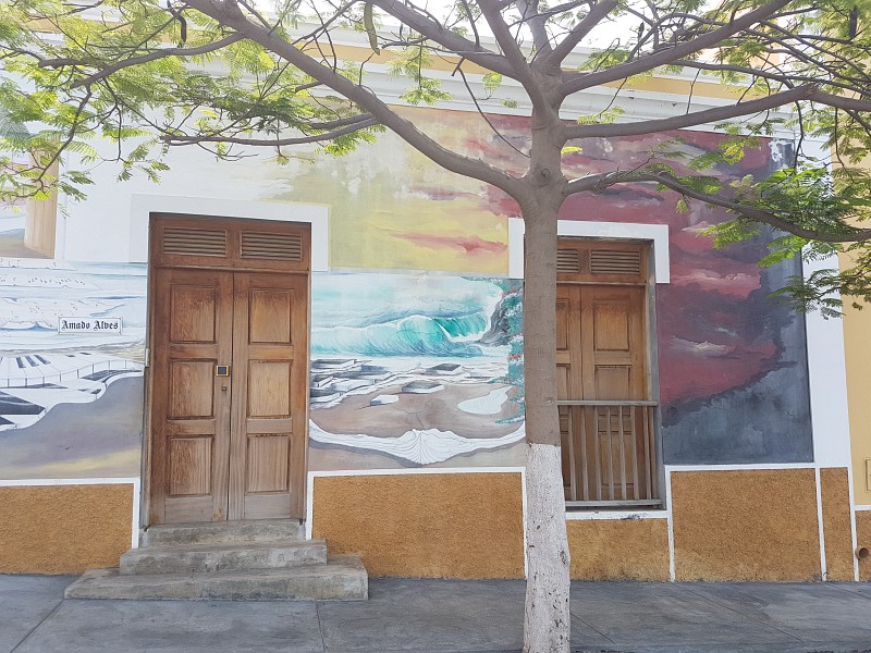 Wandmalerei in Sao Filipe auf der Insel Fogo